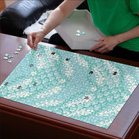 Light Turquoise Mermaid Puakenikeni Maile Lei Puzzle