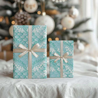 Light Turquoise Mermaid Puakenikeni Maile Lei Wrapping Paper