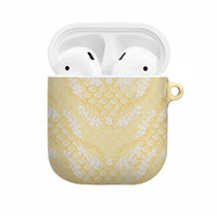 Pastel Yellow Mermaid Puakenikeni Maile Lei AirPods Case