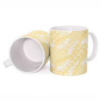 Pastel Yellow Mermaid Puakenikeni Maile Lei Ceramic Mug