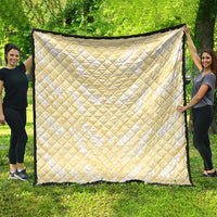 Pastel Yellow Mermaid Puakenikeni Maile Lei Quilt