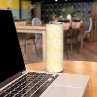 Pastel Yellow Mermaid Puakenikeni Maile Lei Skinny Tumbler