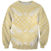 Pastel Yellow Mermaid Puakenikeni Maile Lei Sweatshirt