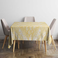 Pastel Yellow Mermaid Puakenikeni Maile Lei Tablecloth