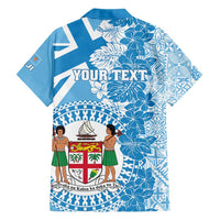 Personalised Fiji Day Family Matching Short Sleeve Bodycon Dress and Hawaiian Shirt Fijian Map Hibiscus Tapa Pattern LT01