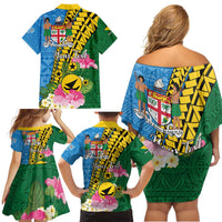Personalised Malampa Fiji Day Family Matching Off Shoulder Short Dress and Hawaiian Shirt Tropical Tapa Pattern LT01 - Polynesian Pride