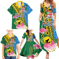Personalised Malampa Fiji Day Family Matching Summer Maxi Dress and Hawaiian Shirt Tropical Tapa Pattern LT01 - Polynesian Pride