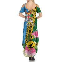Personalised Malampa Fiji Day Family Matching Summer Maxi Dress and Hawaiian Shirt Tropical Tapa Pattern LT01 - Polynesian Pride