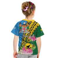 Personalised Malampa Fiji Day Kid T Shirt Tropical Tapa Pattern