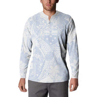 Samoa White Sunday Button Sweatshirt Plumeria Floral LT01 - Polynesian Pride