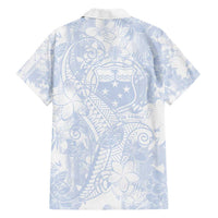 Samoa White Sunday Family Matching Short Sleeve Bodycon Dress and Hawaiian Shirt Plumeria Floral LT01 - Polynesian Pride