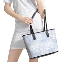 Samoa White Sunday Leather Tote Bag Plumeria Floral LT01 - Polynesian Pride