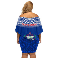 Samoa Rugby Off Shoulder Short Dress Manu Samoa Polynesian Tatoo Pattern LT01 - Polynesian Pride