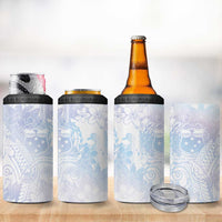Samoa White Sunday 4 in 1 Can Cooler Tumbler Sweet Pastel Plumeria Floral