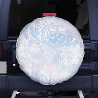 Samoa White Sunday Spare Tire Cover Sweet Pastel Plumeria Floral LT01 - Polynesian Pride