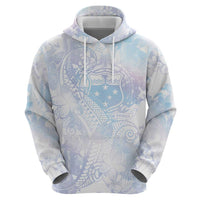 Samoa White Sunday Zip Hoodie Sweet Pastel Plumeria Floral LT01 - Polynesian Pride
