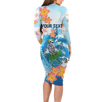 Personalized Hawaii Hula Girl Skeleton Dancing Family Matching Long Sleeve Bodycon Dress and Hawaiian Shirt Hibiscus Tribal Shark LT01 - Polynesian Pride