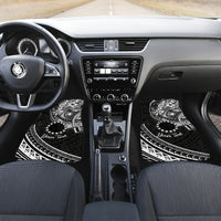 Kia Orana Cook Islands Car Mats Circle Stars With Floral White Pattern LT01 - Polynesian Pride