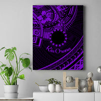 Kia Orana Cook Islands Canvas Wall Art Circle Stars With Floral Purple Pattern LT01 Purple - Polynesian Pride