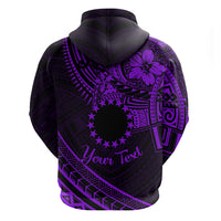 Kia Orana Cook Islands Zip Hoodie Circle Stars With Floral Purple Pattern LT01 - Polynesian Pride