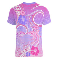 Polynesian Shark Valentine Women V Neck T Shirt Sweet Unique Version LT01 - Polynesian Pride