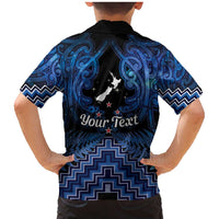 Personalised Aotearoa Matariki Family Matching Mermaid Dress and Hawaiian Shirt Blue Fern Maori Poutama LT01 - Polynesian Pride
