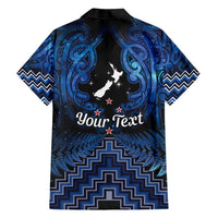 Personalised Aotearoa Matariki Family Matching Tank Maxi Dress and Hawaiian Shirt Blue Fern Maori Poutama LT01 - Polynesian Pride