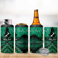 Personalised Aotearoa Matariki 4 in 1 Can Cooler Tumbler Green Fern Maori Poutama LT01 - Polynesian Pride