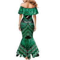 Personalised Aotearoa Matariki Family Matching Mermaid Dress and Hawaiian Shirt Green Fern Maori Poutama LT01 - Polynesian Pride