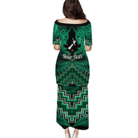 Personalised Aotearoa Matariki Puletasi Green Fern Maori Poutama LT01 - Polynesian Pride