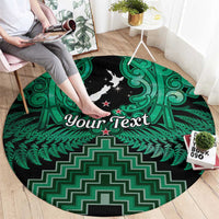 Personalised Aotearoa Matariki Round Carpet Green Fern Maori Poutama LT01 - Polynesian Pride