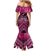 Personalised Aotearoa Matariki Family Matching Mermaid Dress and Hawaiian Shirt Pink Fern Maori Poutama LT01 - Polynesian Pride