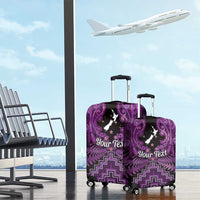 Personalised Aotearoa Matariki Luggage Cover Purple Fern Maori Poutama