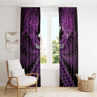 Personalised Aotearoa Matariki Window Curtain Purple Fern Maori Poutama