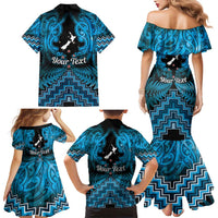 Personalised Aotearoa Matariki Family Matching Mermaid Dress and Hawaiian Shirt Turquoise Fern Maori Poutama LT01 - Polynesian Pride