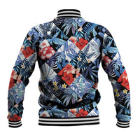 Hawaii Tropicana Blue Pattern Baseball Jacket - Polynesian Pride