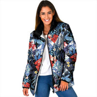 Hawaii Tropicana Blue Pattern Padded Jacket - Polynesian Pride