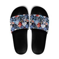 Hawaii Tropicana Blue Pattern Slide Sandals - Polynesian Pride