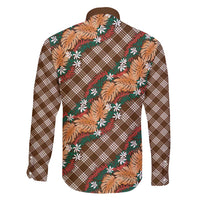 Polynesian Monstera Tiare Floral Family Matching Mermaid Dress and Hawaiian Shirt Chocolate Brown Tropical Plaid LT01 - Polynesian Pride