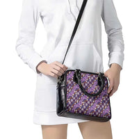 Polynesian Monstera Tiare Floral Shoulder Handbag Lavender Tropical Plaid - Polynesian Pride
