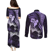Polynesian Women Day 2024 Couples Matching Puletasi and Long Sleeve Button Shirt Hibiscus Girl Tribal LT01 - Polynesian Pride