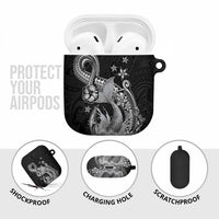 Hawaii Mermaid Monotone AirPods Case Polynesian Pattern Fish Hook