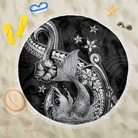 Hawaii Mermaid Monotone Beach Blanket Polynesian Pattern Fish Hook