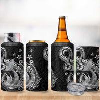 Hawaii Mermaid Monotone 4 in 1 Can Cooler Tumbler Polynesian Pattern Fish Hook
