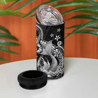 Hawaii Mermaid Monotone 4 in 1 Can Cooler Tumbler Polynesian Pattern Fish Hook