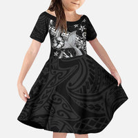 Hawaii Mermaid Monotone Family Matching Mermaid Dress and Hawaiian Shirt Polynesian Pattern Fish Hook
