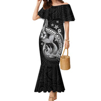 Hawaii Mermaid Monotone Family Matching Mermaid Dress and Hawaiian Shirt Polynesian Pattern Fish Hook