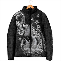 Hawaii Mermaid Monotone Padded Jacket Polynesian Pattern Fish Hook