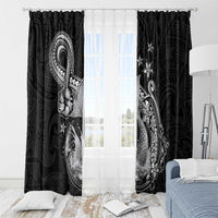Hawaii Mermaid Monotone Window Curtain Polynesian Pattern Fish Hook