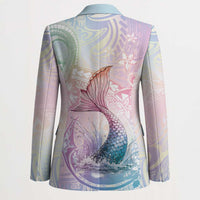 Hawaii Mermaid Sweet Pastel Blazer Polynesian Pattern Fish Hook